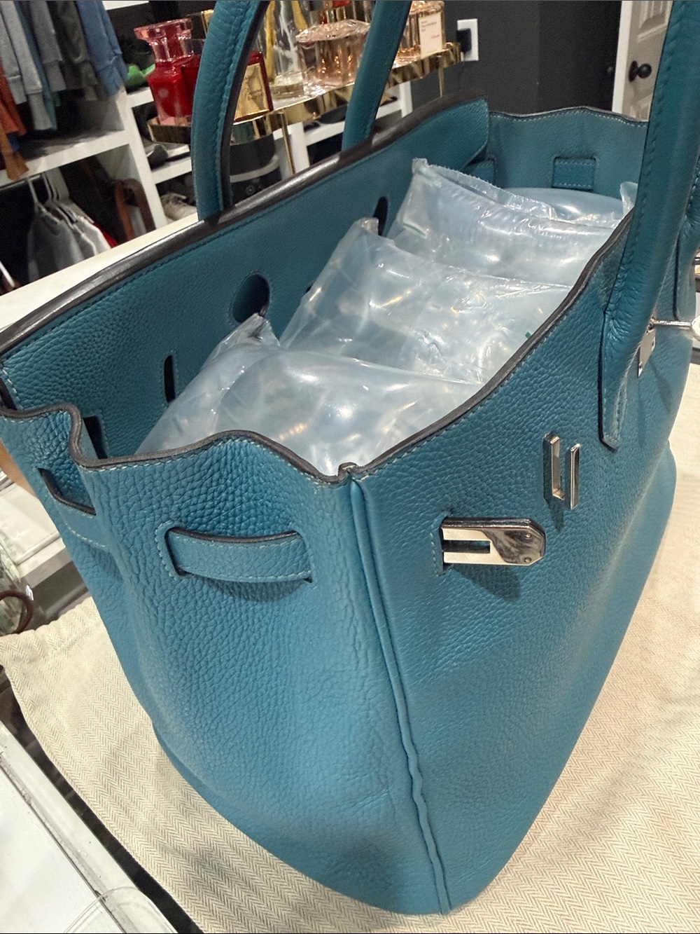 Authentic Hermes Togo Birkin 35 Blue Jean - Picture 16 of 16